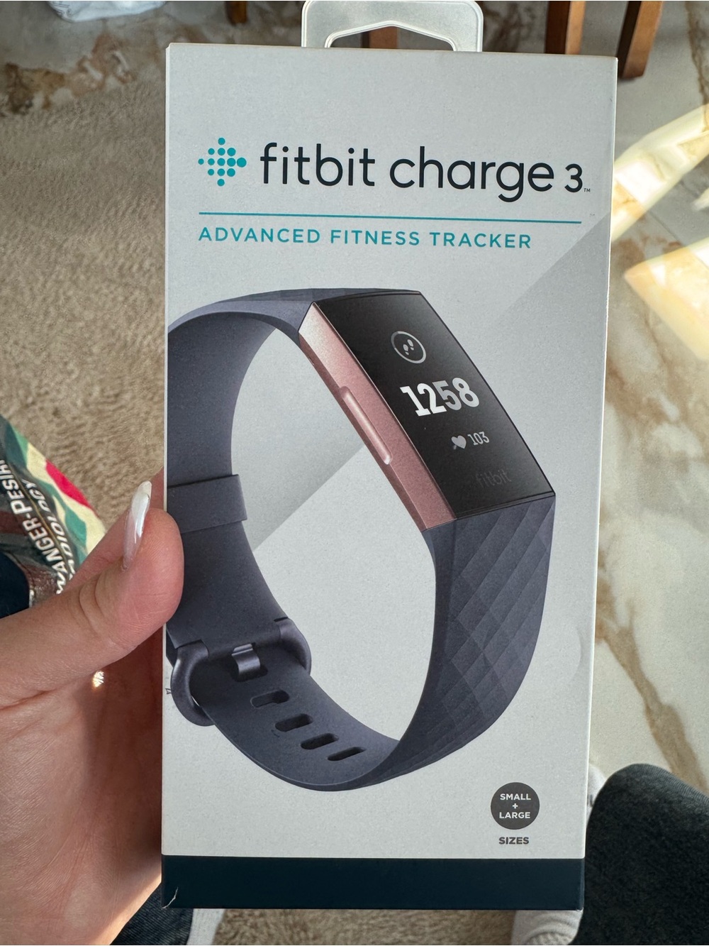 fitbit Charge 3 in Black Band with Rose Gold Accent